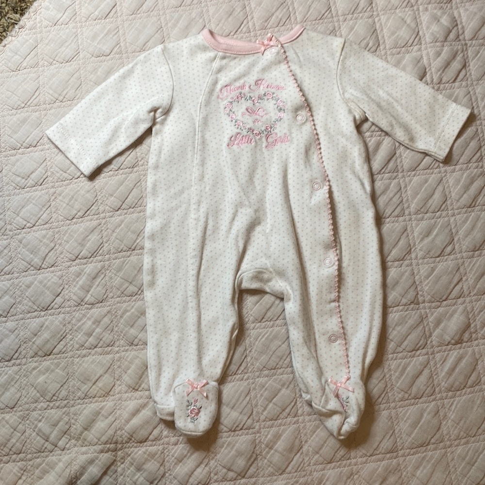 Little me “ thank heaven for little girls” snap up onesies